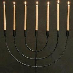 Nkuku Mbata Giant Brass Candelabra In Antique Black