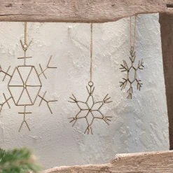 Nkuku Set of 3 16x16 cm Brass Wire Dagari Stars