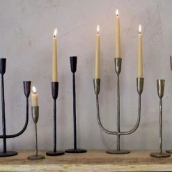 Nkuku Mbata Antique Brass Candlestick (Medium)