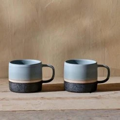 Nkuku Dusty Blue Enesta Dipped Mug - Handcrafted Ceramic Coffee Mug for Home & Kitchen 6 Nkuku Dusty Blue Enesta Dipped Mug