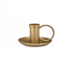 Nkuku Antique Brass Amri Candlestick Holder