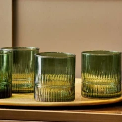 Nkuku Mila Tumbler Glass In Dark Emerald