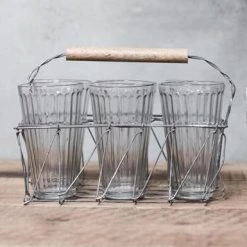 Nkuku Agar Six Tea Glass Set In Carrier