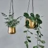 Nkuku Atsu Brass Hanging Planter