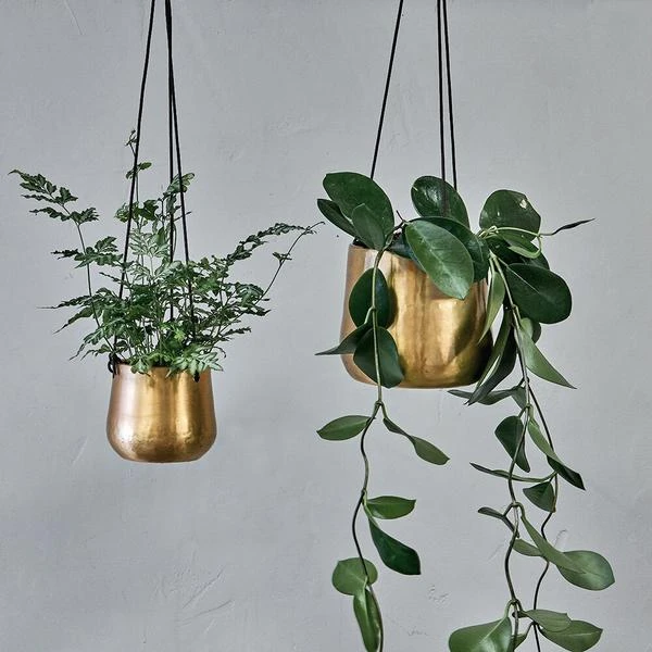 Nkuku Atsu Brass Hanging Planter - Elegant Room Decor for Indoor Plants 1 Nkuku Atsu Brass Hanging Planter