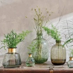 Nkuku Medium Lua Glass Vase In Green