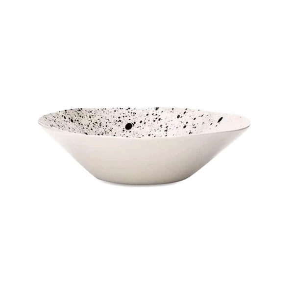 Nkuku Ama Splatter Serving Bowl - Small | Handcrafted Ceramic Bowl for Dining & Entertaining 1 Nkuku Ama Splatter Serving Bowl - Small