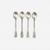Nkuku Set Of 4 Veeta Brushed Silver Tea Spoons
