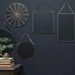 Nkuku Kiko Small Round Mirror Antique Brass