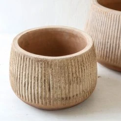 Nkuku Wampu Wide Planter - Small Distressed Terracotta