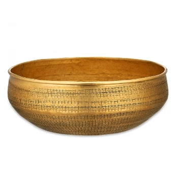 Nkuku Tembesi Etched Round Planter Bowl - Large | Handcrafted Home Decor 1 Nkuku Tembesi Etched Round Planter Bowl - Large