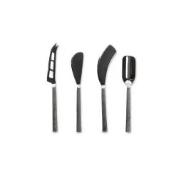 Nkuku Set of 4 Brushed Silver Cheese Knives