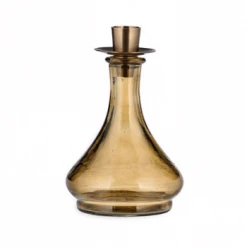 Nkuku Sepia Sirsa Glass Candlestick - Tapered