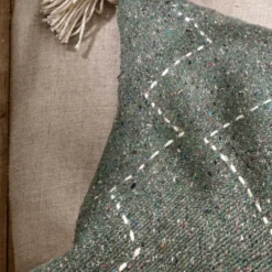 Nkuku Lamandi Recycled Cotton Cushion In Moss 60 X 40