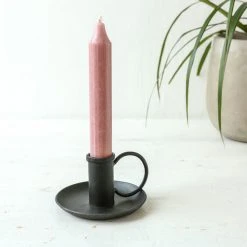 Nkuku Amri Iron Candlestick - Antique Black