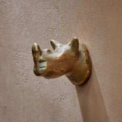 Nkuku Rhinoceros Hook In Antique Brass