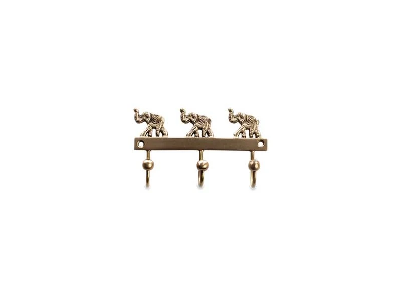 Nkuku Elephant Brass Wall Hooks - Handcrafted Home Decor & Storage Solution 1 Nkuku Elephant Brass Wall Hooks