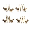 Nkuku Set Of 4 Antique Brass Stag Napkin Rings