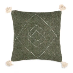 Nkuku Lamandi Moss Green Recycled Cushion Cover - Square