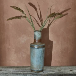 Nkuku Large Aged Zinc Bennu Bottle Vase