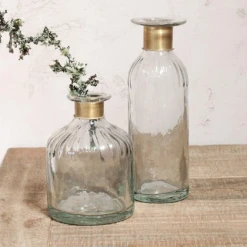 Nkuku Chara Hammered Bottle Vase Tall