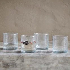 Nkuku Yala Hammered Tumblers Clear Glass