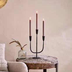 Nkuku Antique Black Mbata Brass Candelabra