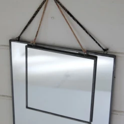 Nkuku Kiko Antique Zinc Mirror 30 x 30cm - Vintage Wall Mirror for Home Decor 5 Nkuku Kiko Antique Zinc Mirror 30 x 30cm