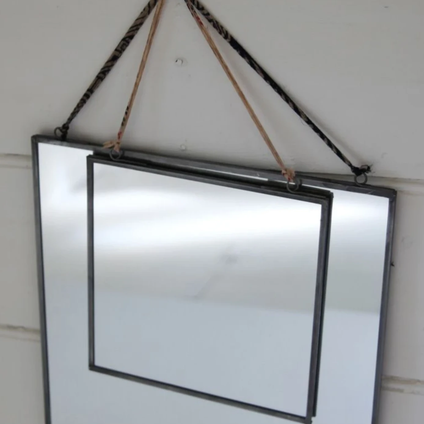 Nkuku Kiko Antique Zinc Mirror 30 x 30cm - Vintage Wall Mirror for Home Decor 3 Nkuku Kiko Antique Zinc Mirror 30 x 30cm