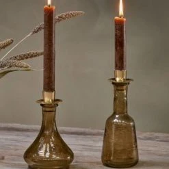 Nkuku Sirsa Glass Candlestick - Sepia | Handcrafted Room Decor 6 Nkuku Sirsa Glass Candlestick - Sepia