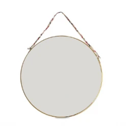 Nkuku Large Round Brass Kiko Mirror