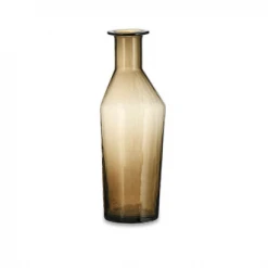 Nkuku Brown Glass Asymmetric Vase - Large