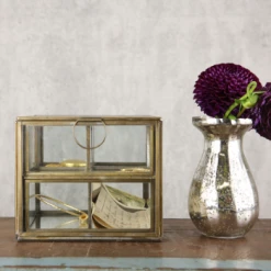 Nkuku Antique Brass Bequai Compartment Box or Jewellery Box