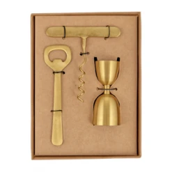 Nkuku Rahuri Drinks Accessories - Brass Set of 3