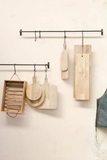 Nkuku Set of 4 Small Laila Iron Hooks - Rustic Wall Hooks for Coats, Hats, and Keys 4 Nkuku Set of 4 Small Laila Iron Hooks