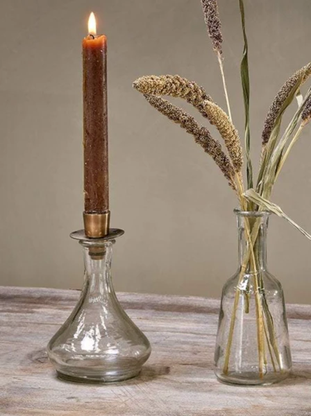 Nkuku Sirsa Glass Tapered Candlestick Clear - Elegant Room Decor 4 Nkuku Sirsa Glass Tapered Candlestick Clear