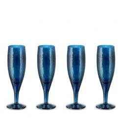 Nkuku Yala Hammered Champagne Glass Set Of 4
