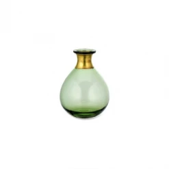 Nkuku Miza Mini Glass Vase Green