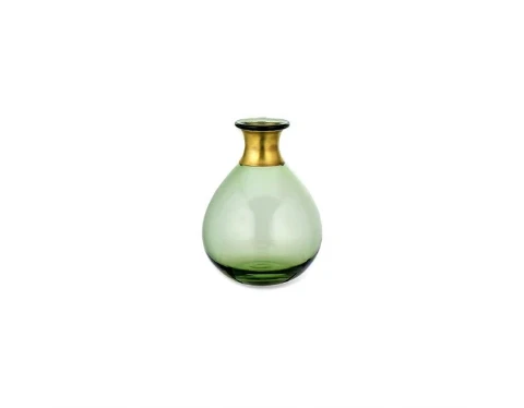 Nkuku Miza Mini Glass Vase Green - Handcrafted Home Decor for Modern Interiors 1 Nkuku Miza Mini Glass Vase Green
