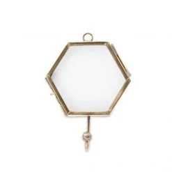 Nkuku Kiko Hexagon Antique Brass Hook