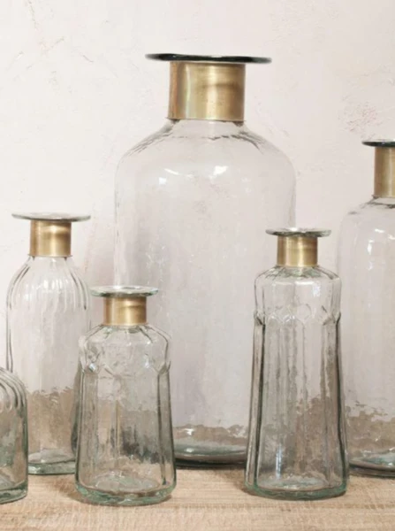 Nkuku Large Chara Hammered Bottle Decorative - Handcrafted Home Decor for Modern Living Spaces 1 Nkuku Large Chara Hammered Bottle Decorative