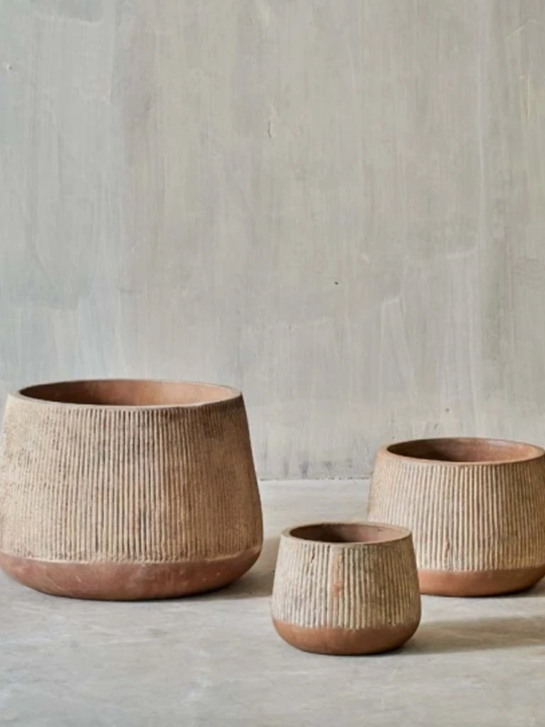 Nkuku Small Terracotta Wampu Wide Planter - Handcrafted Home Decor for Indoor & Outdoor Use 2 Nkuku Small Terracotta Wampu Wide Planter