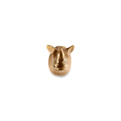 Nkuku Rhinoceros Wall Hook Brass