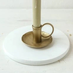 Nkuku Amri Iron Candlestick - Antique Brass