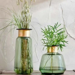 Nkuku Small Miza Glass Vase - Green