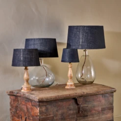 Nkuku Dia Jute Ink Lampshade - Small