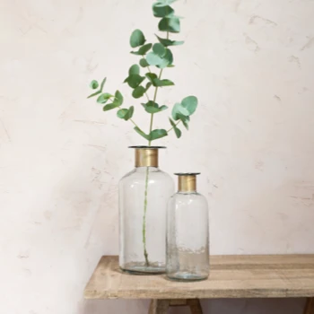 Nkuku Chara Hammered Bottle Vase - Large | Handcrafted Home Decor Vase for Modern & Rustic Interiors 2 Nkuku Chara Hammered Bottle Vase - Large