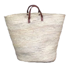 Nkuku Oversized Moroccan Basket with Leather Handles
