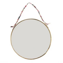 Nkuku Small Round Kiko Brass Mirror