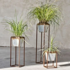 Nkuku Narlu Zinc Planter Stand Medium